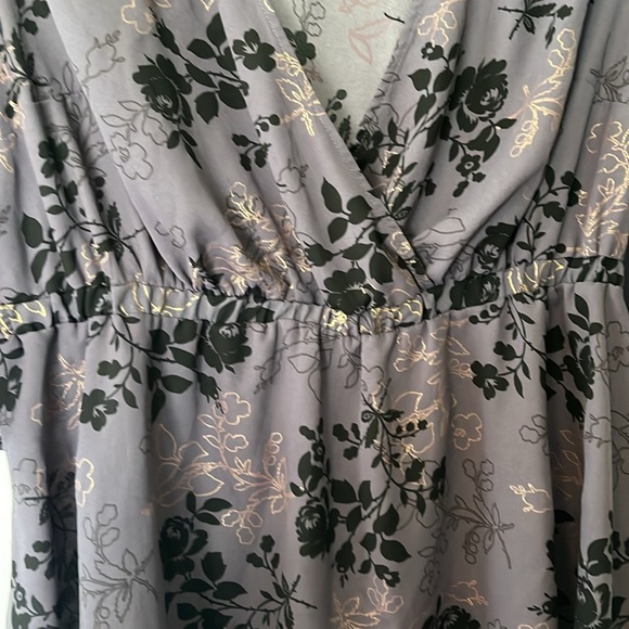 Torrid Size 0 Peplum Shirt (Purple/Black Floral) - Picture 5 of 5